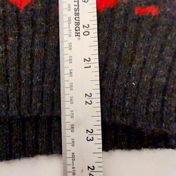 Gap Womans 100% Pure Wool Red & Black Sweater sz S Mock Neck Zip Up Vintage - Picture 9 of 10
